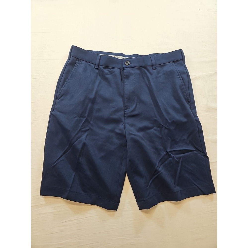 IZOD Men's Golf Shorts Size 34 Blue Straight Fit Classic Flat Front‎